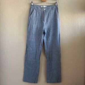 & other stories cotton linen pants blue US4